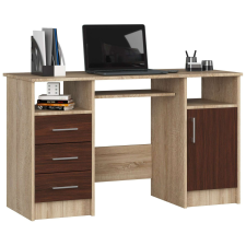 Akord Számítógépasztal, fiókkal és polccal P52_124 - sonoma/wenge íróasztal