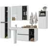 Akord VAMI Fali Fürdőszobabútor Szett Fehér/Grafit Szürke