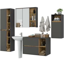Akord VAMI Fali Fürdőszobabútor Szett Grafit Szürke / Artisan Tölgy fürdőszoba bútor