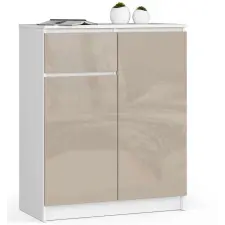 Akord Zárt Komód P99_80 - fehér/fényes cappuccino bútor