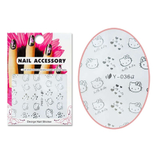 Akril hatású matrica Y-036-S Ezüst Hello Kitty körömdíszítő