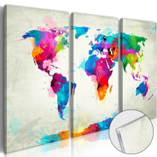  Akrilüveg kép - World Map: An Explosion of Colours [Glass] Világtérkép 90x60 térkép