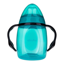  Akuku ivópohár szilikonos csőrös döntött 9 hó 280 ml türkiz babaétkészlet