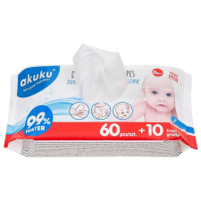 AKUKU nedves törlőkendő, babáknak, 99% víz 70 darab (5907644000319) tisztító- és takarítószer, higiénia