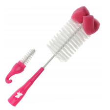 Akuku üveg és cumimosó kefe szivacsos pink cumimosó kefe