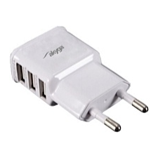 Akyga AK-CH-05 3xUSB 3,1A hálózati adapter, fehér mobiltelefon kellék