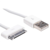 Akyga AK-USB-08 Apple 30pin -> USB 2.0 A M/M adatkábel 1m fehér