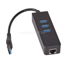Akyga USB 3.0 HUB + RJ45 (AK-AD-32) kábel és adapter