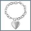  Akzent láncos karkötő 20cm, rozsdamentes acélból, szív medállal 5030521