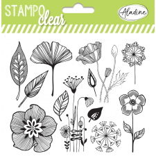 Aladine Szilikonbélyegző - Virágok - Flowers - Clear Stamps (1 csomag) bélyegző