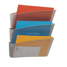 ALBA Irattartó, fali, fémhálós, 3 zsebes, ALBA, ezüst fémhálós tároló