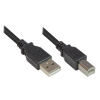 Alcasa 2510-05OFS USB 2.0 0,5 M USB A USB B Fekete