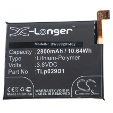 Alcatel Revvl 2 2018 készülékhez mobiltelefon akkumulátor (3.8V, 2800mAh / 10.64Wh, Li-Polymer) - Utángyártott mobiltelefon akkumulátor