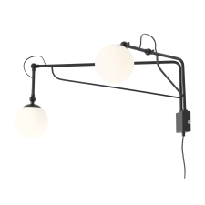 Aldex Soho Glass fekete-fehér falikar (ALD-1105D1) E14 2 izzós IP20 világítás