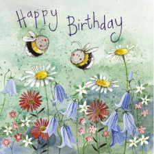 Alex Clark Képeslap Alex Clark borítékkal, 14x14 cm, Méhlegelő HBD party kellék