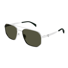 Alexander McQueen AM0458S-003 SHINY SILVER GREEN napszemüveg