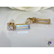  Alexszandra cirkónia antiallergén hosszú fülbevaló 18K - színváltós fülbevaló