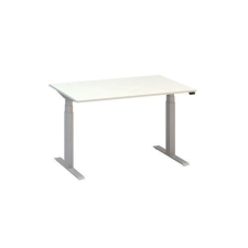 Alfa Office Alfa Up állítható magasságú irodai asztal szürke lábazattal, 120 x 80 x 61,5-127,5 cm, fehér mintázat% irodabútor