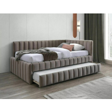  Alfie Velvet Kihúzható Bársony Ágy Sötétbézs Bordázott Kárpitozással ágy és ágykellék