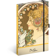 Alfons Mucha jegyzetfüzet - pöttyös minta, 13 x 21 cm füzet