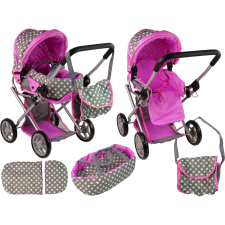 Alice Babakocsi 2 Az 1-Ben Táska Szürke Rózsaszín Csillagok (14957) babakocsi