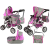 Alice gyerekjáték babakocsi 2 az 1-ben hordtáska Pink Stars 14955