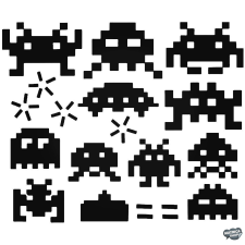  Alien Space Invaders szett matrica matrica