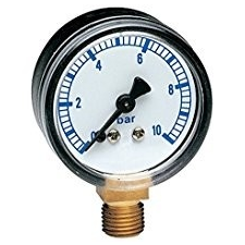 ALIGVAROM Nyomásmérő óra manometer 1/4&quot; alsó rögzítés 0-10 bar hűtés, fűtés szerelvény