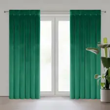 Alita bársony sötétítő függöny Sötétzöld 85x250 cm lakástextília
