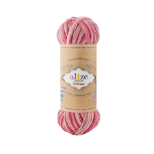 Alize Superwash Artisan - Rózsaszín-bordó-szürke melír - 9002 rövidáru