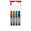  Alkoholos marker készlet, 1-4 mm, vágott, ICO "Permanent 12", 4 különböző szín