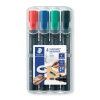  Alkoholos marker készlet, 2 mm, kúpos, STAEDTLER "Lumocolor® 352", 4 különböző szín