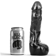 ALL BLACK - valósághű, 20 cm anális vibrátor műpénisz, dildó