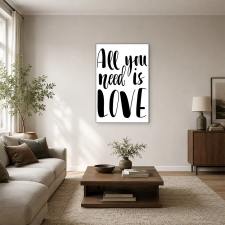  All you need is Love kézírásos felirat vászonkép dekoráció
