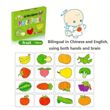  Állat- és gyümölcstema-alapú párosító kirakós kártyák puzzle, kirakós