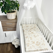 Állatbarát Álom bézs – 2 részes babaágynemű szett bébi állatokkal, 100% pamut babaágynemű, babapléd