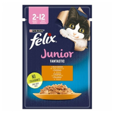 Állateledel alutasakos FELIX Fantastic Junior macskáknak csirke 85g macskaeledel