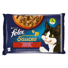  Állateledel alutasakos FELIX Sensations Sauces macskáknak 4-pack házias pulyka-bárány válogatás szószban 4x85g macskaeledel