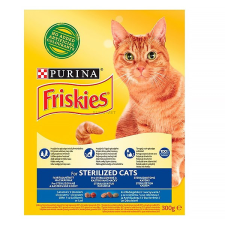 Állateledel száraz PURINA Friskies Sterilcat ivartalanított macskáknak lazaccal és zöldségekkel 300g macskaeledel
