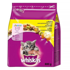 Állateledel száraz WHISKAS Junior macskáknak csirkehússal 800g macskaeledel