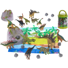 Állati figurák dinoszauruszok 7db + alátét és kiegészítők készlet kreatív és készségfejlesztő
