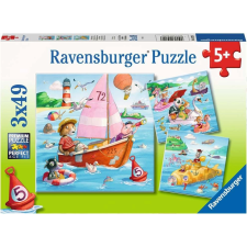 Állatok és vízi járművek puzzle - 3x49 darab puzzle, kirakós