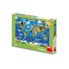 Állatok térképe XL puzzle 100 darabos puzzle, kirakós