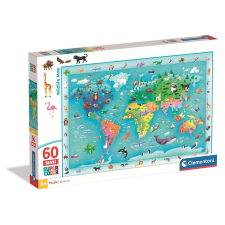 Állatos Térkép Wildlife 60 db-os maxi puzzle Clementoni puzzle, kirakós