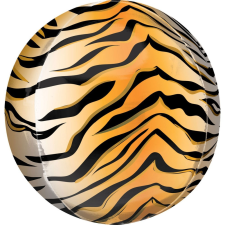 Állatos Tigris csíkos Gömb fólia lufi 40 cm party kellék