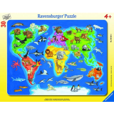 állatos világtérkép puzzle puzzle, kirakós