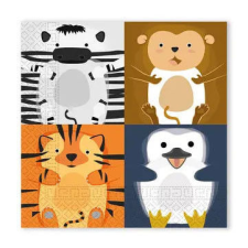 Állatos Zoo szalvéta 20 db-os 33x33 cm FSC papírárú, csomagoló és tárolóeszköz