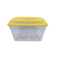 Állatszállító 30x20x20cm átlátszó, sárga tetővel (V) szállítóbox, fekhely kutyáknak