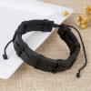  Állítható műbőr karkötő, fekete