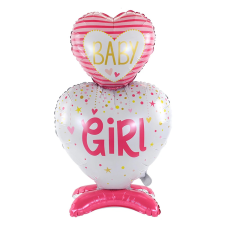 Álló fólia lufi – Babaváró – Baby Girl party kellék